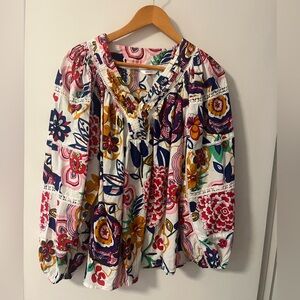 Floral Multicolor Loose Cotton Top